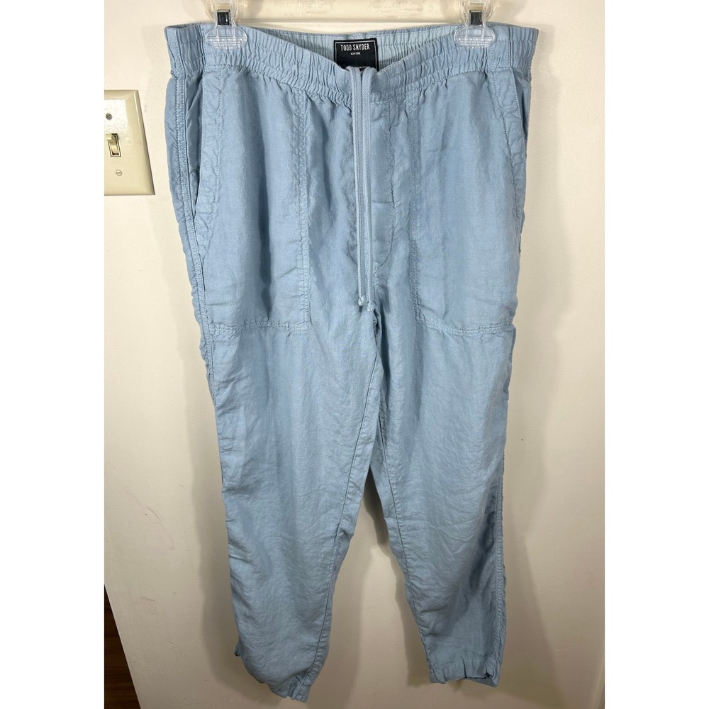 Todd Snyder Pants Mens M Light Blue Italian Linen Beach Resortwear Quiet Luxury